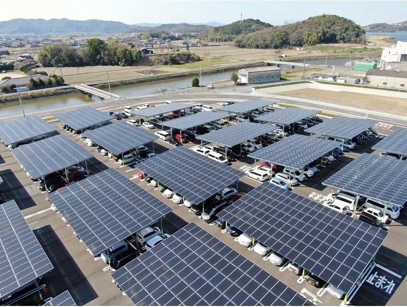 Germany A parking lot with solar panels working as roofs 715.3KW