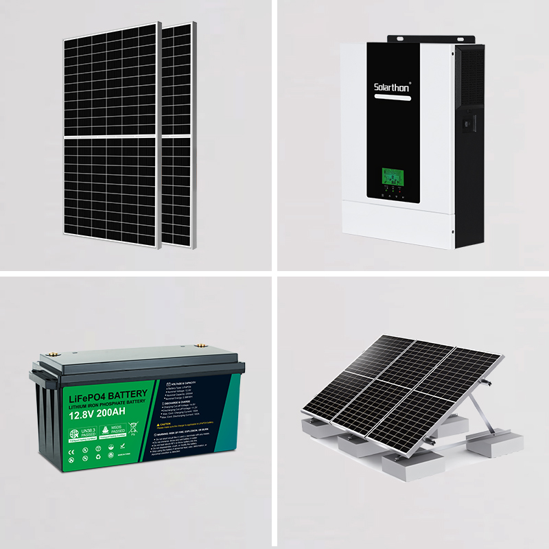 off grid solar power system home solar panel kit with battery and inverter