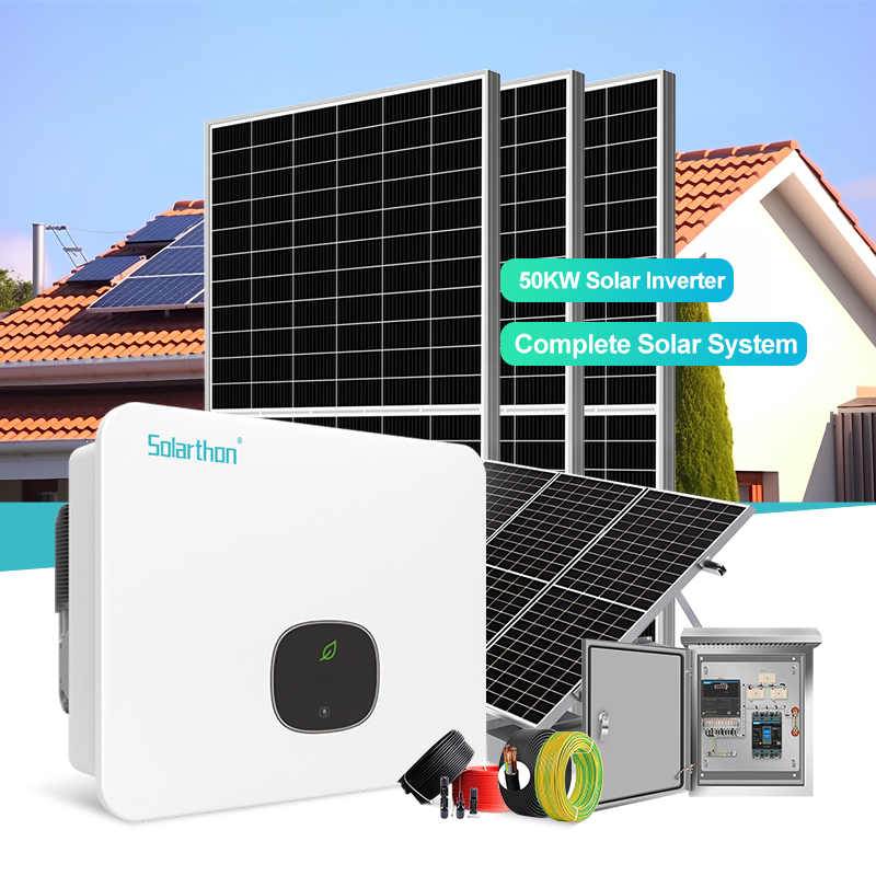 Complete Hybrid Solar System 50Kw Solar Generator Kit Energy System On Grid Solar Inverter