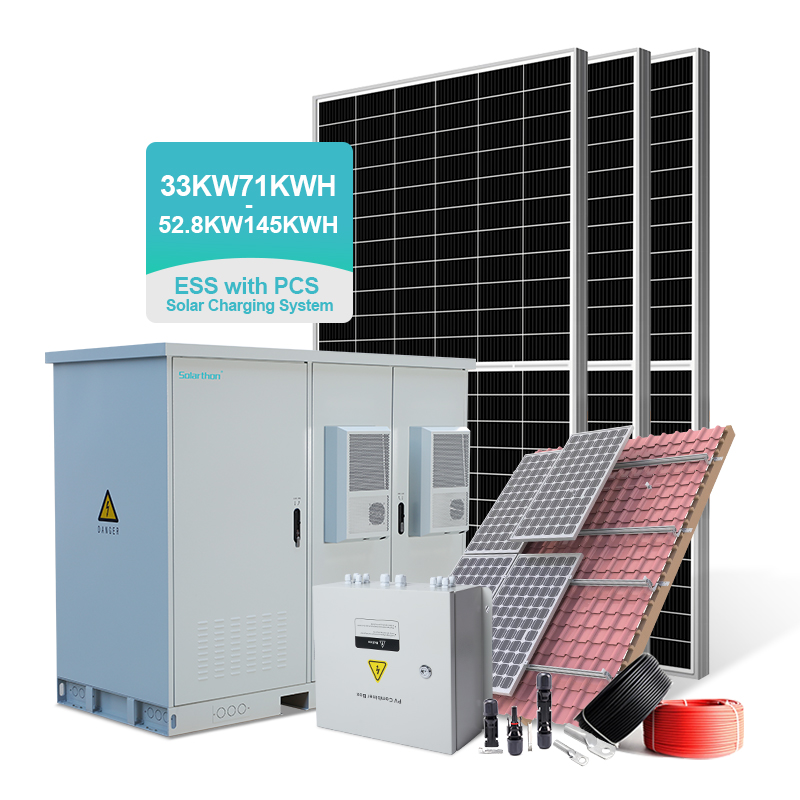 Industrial Solar Energy System 30KW 50KW Hybrid Complete 145KWH Solar Energy Storage System