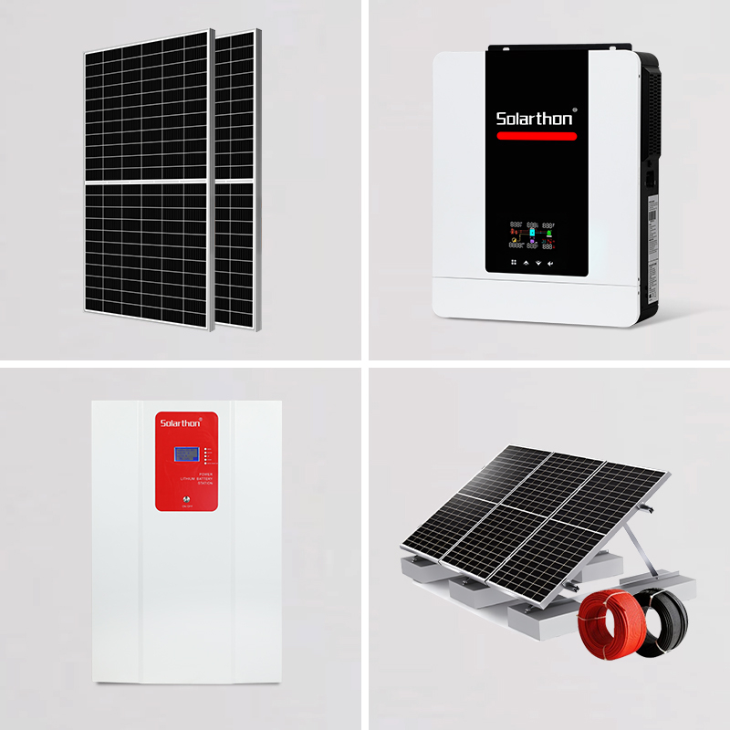 Hybrid Solar Panel Energy Kit 10Kw Solar Power System Home With Battery