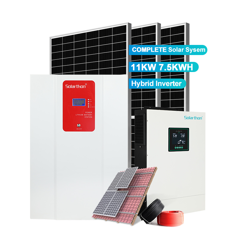 Off Grid Hybrid Solar Energy System 11KW Solar Panel With Battery and InverterComplete Solar Kit for Home