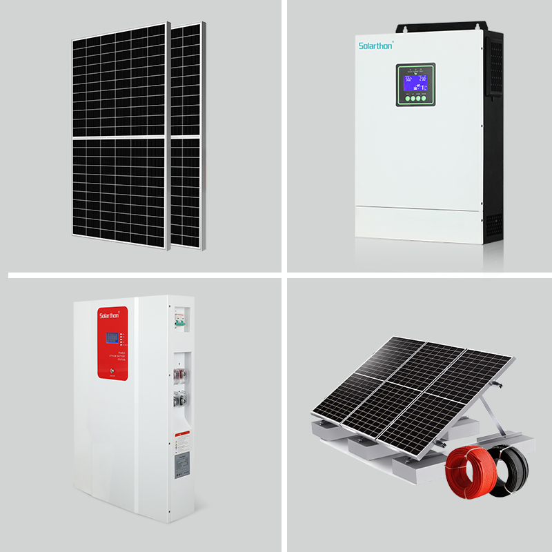 Hybrid Commercial Solar Energy Power System 5.6KW Solar Hybrid Power System Complete 1MW Kit Home