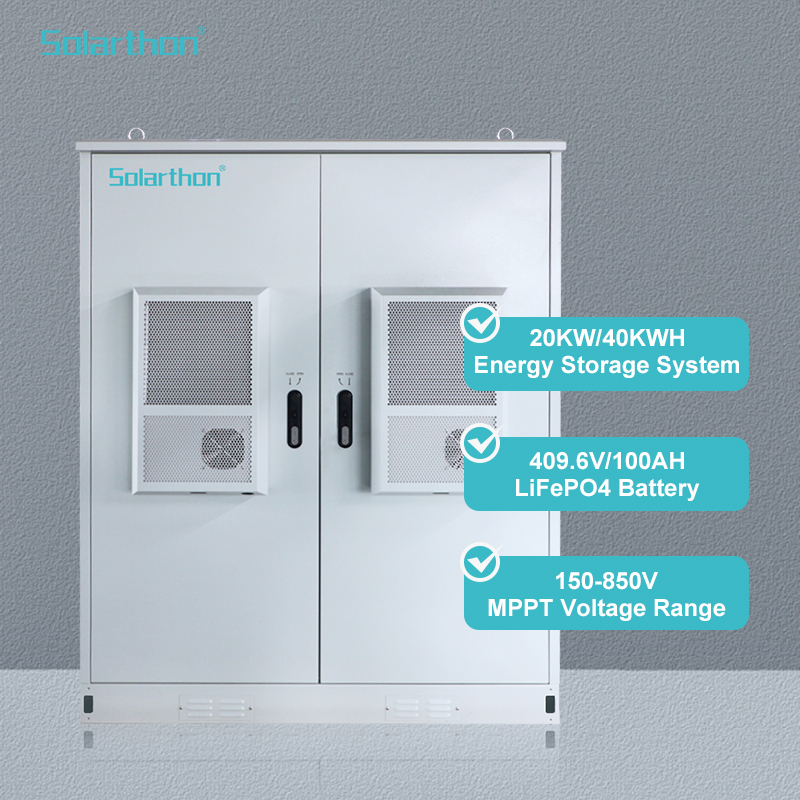 20KW Solar Energy Storage On the Container of the 40KWH Battery PV Storage System ESS industrial & commercial energy storage