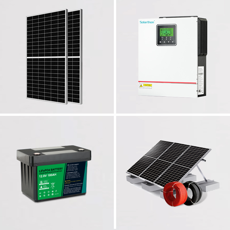 Complete Off Grid Solar Power System Pv Panel Energy System Kit With Battery And Inverter